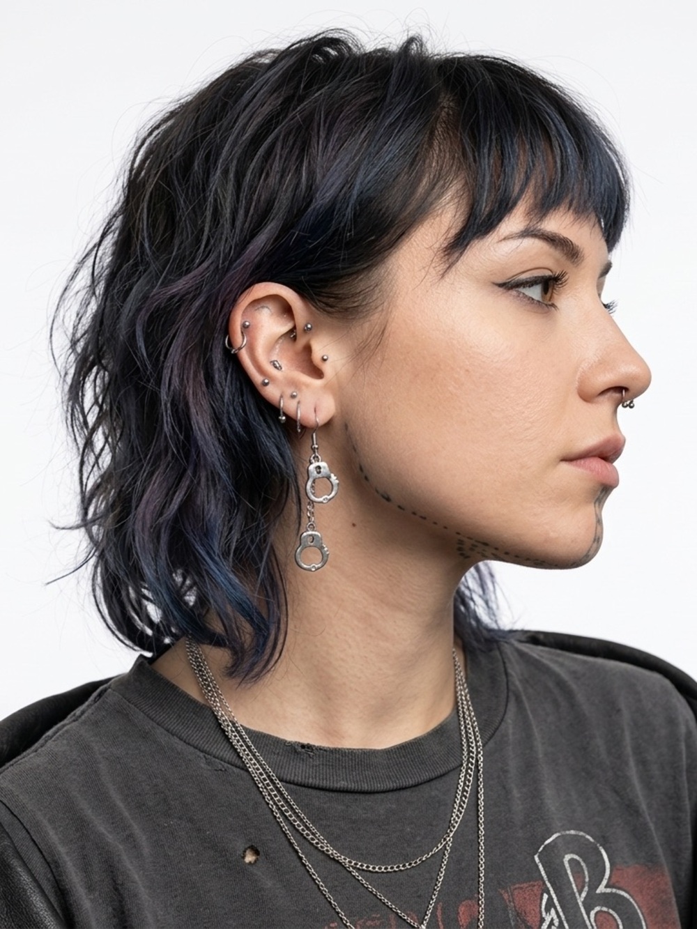 Silver Chain Handcuff Earrings